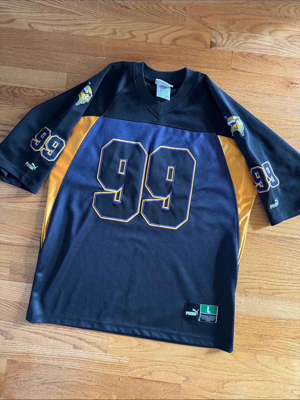 Vikings Puma Black, Purple & Gold Football Jersey 99